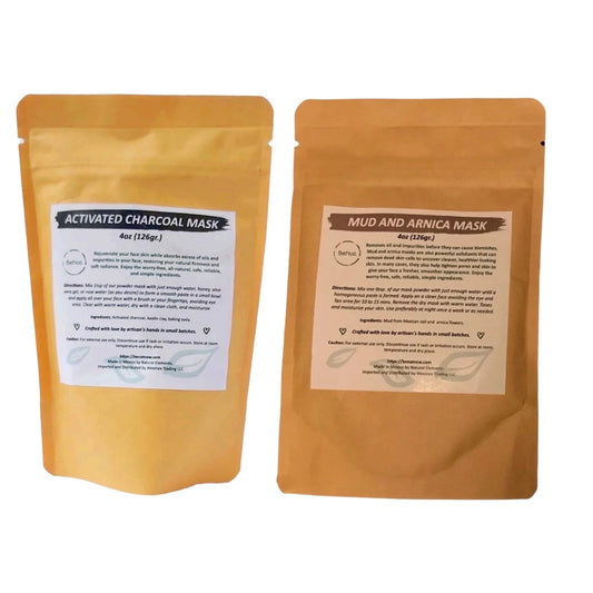 Activated Charcoal, Mud, and Arnica Facial Masks Set