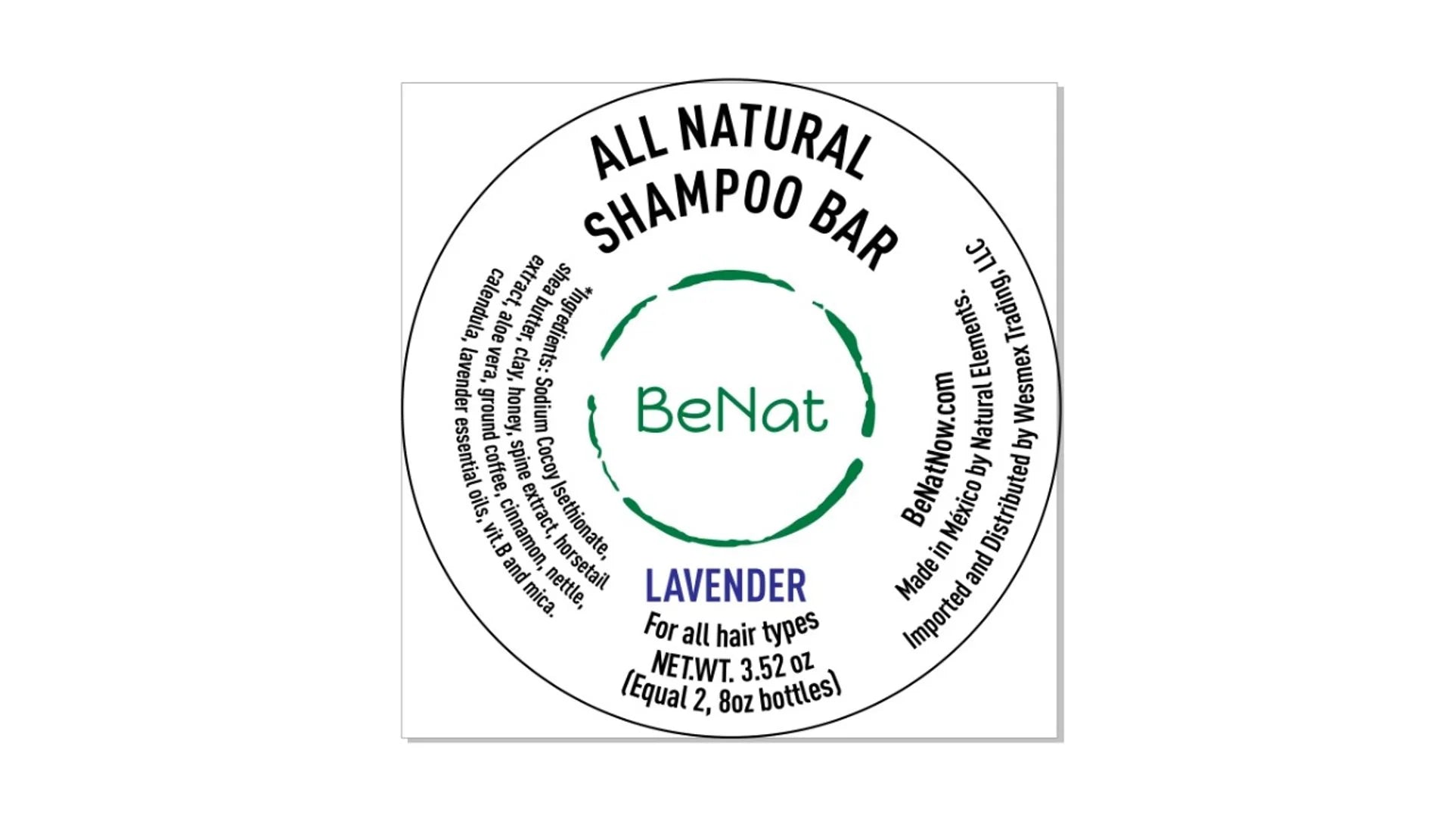 Eco-Friendly All-Natural Shampoo Bar - Plastic-Free